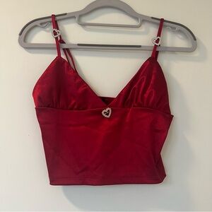Red Corset  Top with Heart Detail XSmall/Small